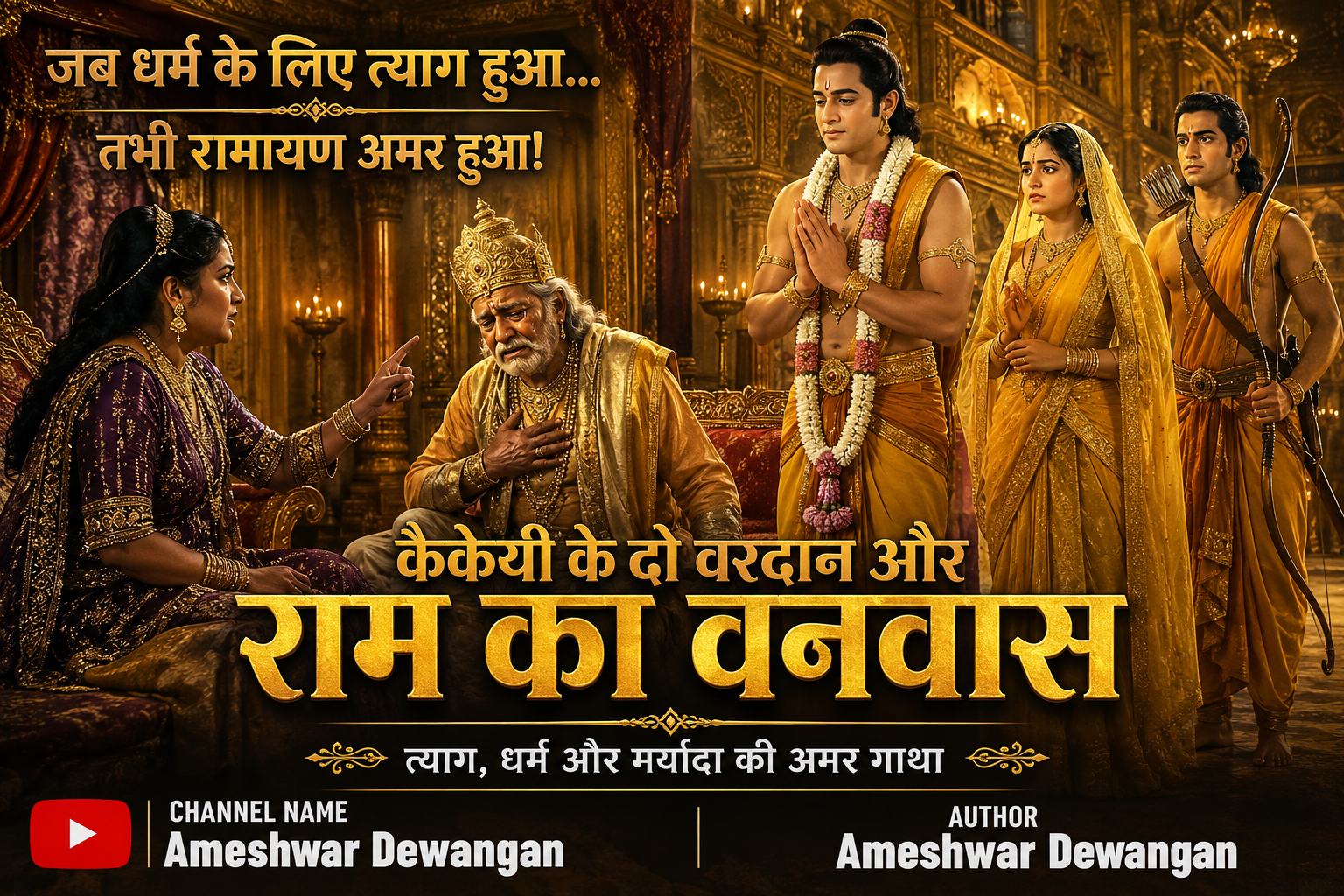 Kaikeyi Asking for Two Boons and Lord Rama Accepting Exile